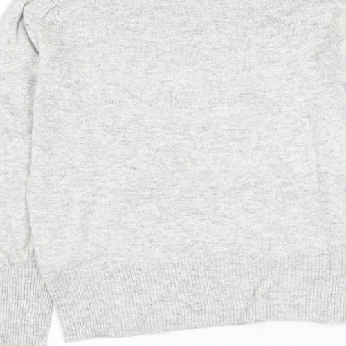 Marks and Spencer Womens Grey Boat Neck Viscose Pullover Jumper Size 10