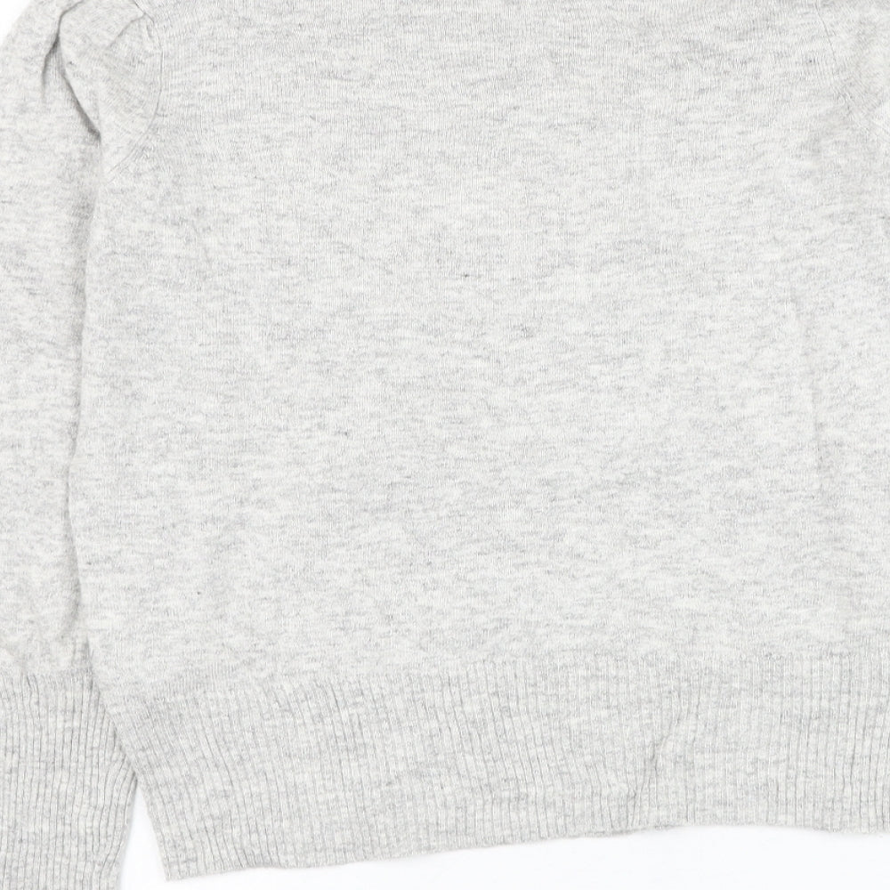 Marks and Spencer Womens Grey Boat Neck Viscose Pullover Jumper Size 10