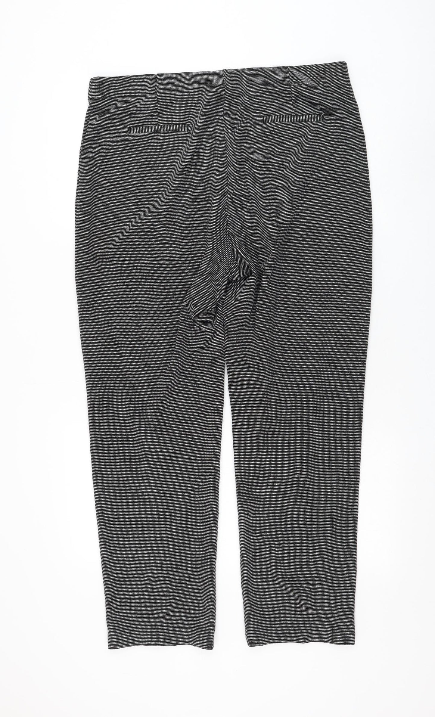 Marks and Spencer Womens Grey Geometric Polyester Capri Leggings Size 16 L28 in
