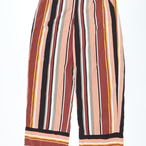 Primark Womens Multicoloured Striped Polyester Trousers Size 10 L30 in Regular