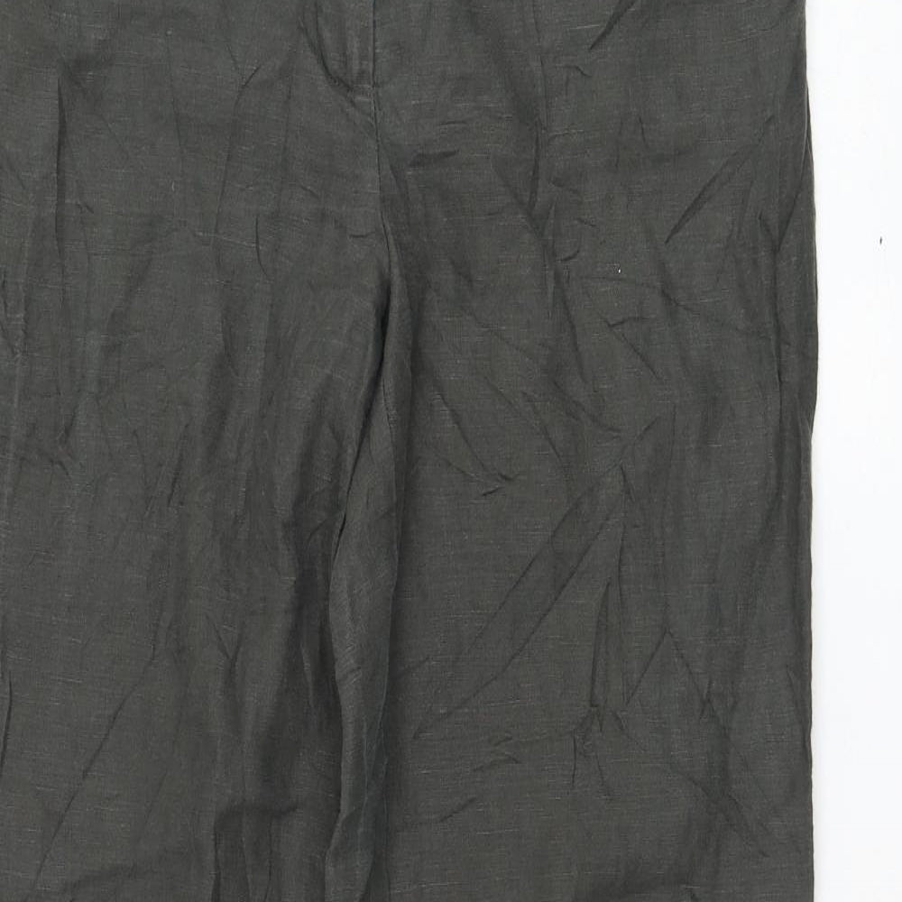 Monsoon Womens Green Polyester Trousers Size 32 in L30 in Regular Zip