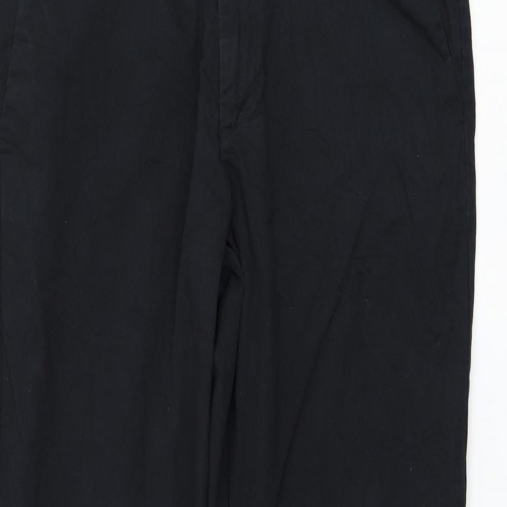 TU Mens Blue Cotton Chino Trousers Size 36 in L34 in Regular Zip