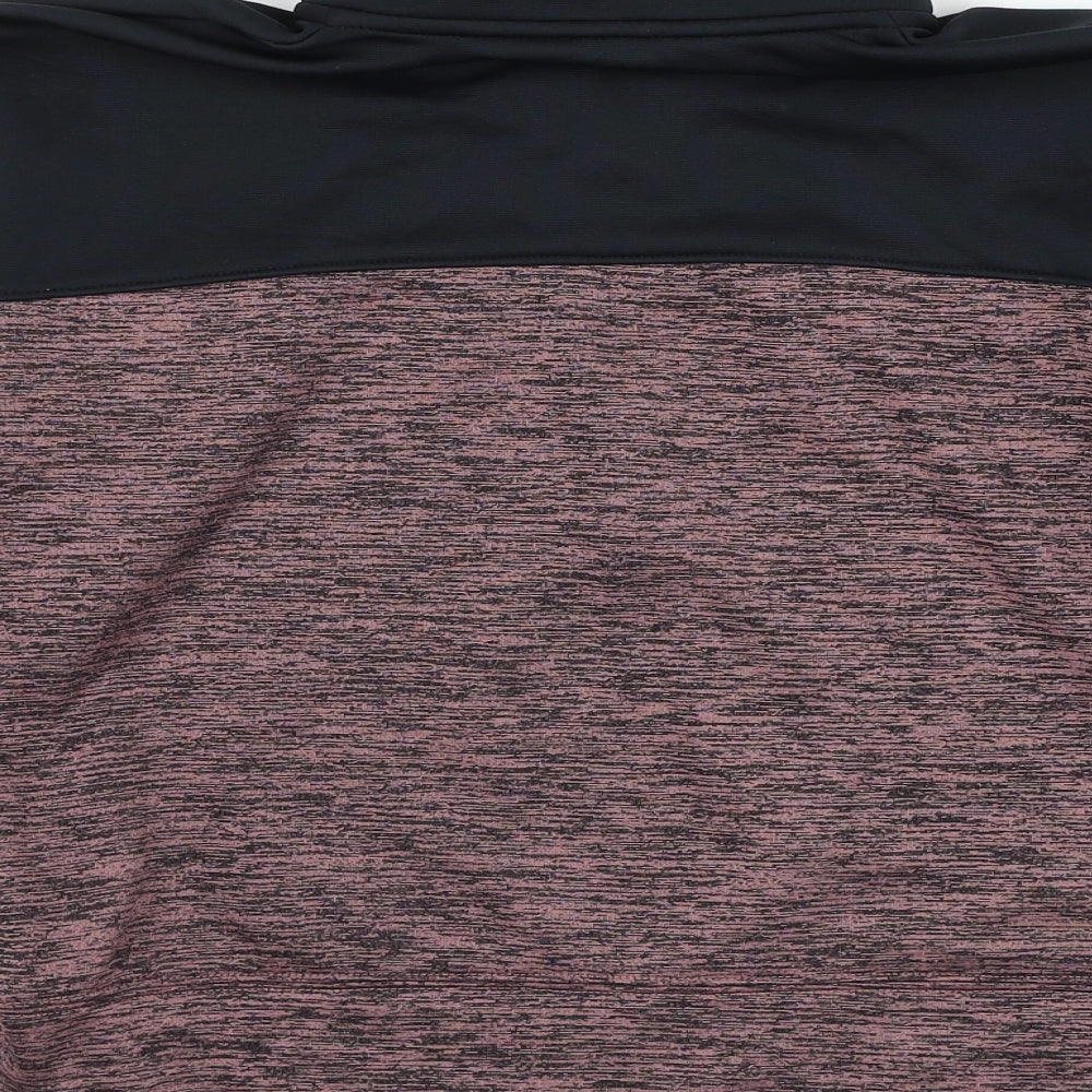Under armour Womens Pink Striped Polyester Pullover Sweatshirt Size XS Zip