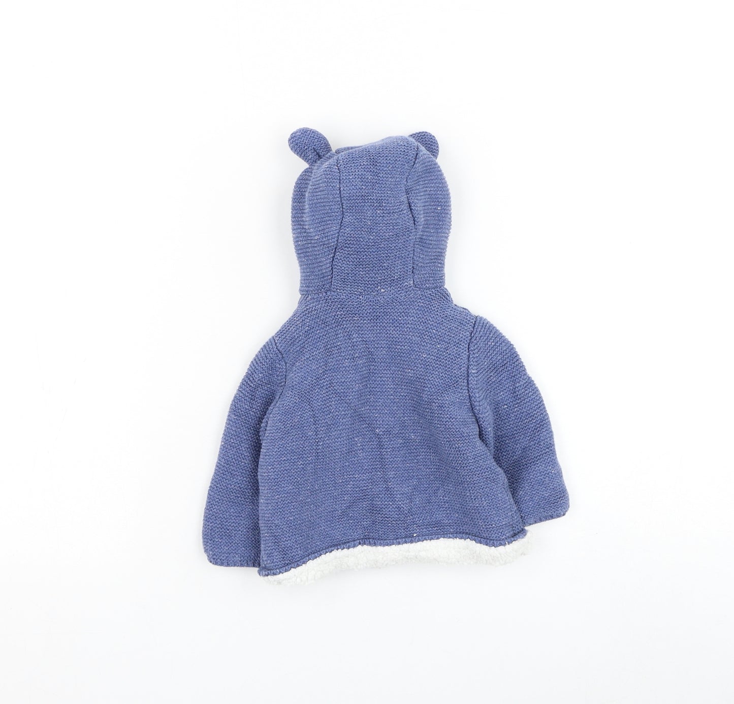 Mothercare Boys Blue Cotton Cardigan Jumper Size 3-6 Months Button
