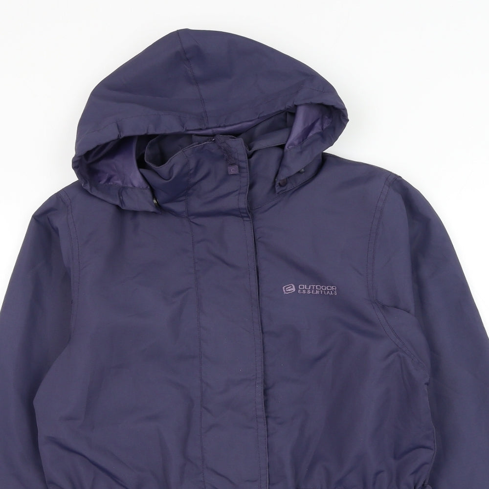 Outdoor Essentials Womens Blue Rain Coat Coat Size 8 Zip