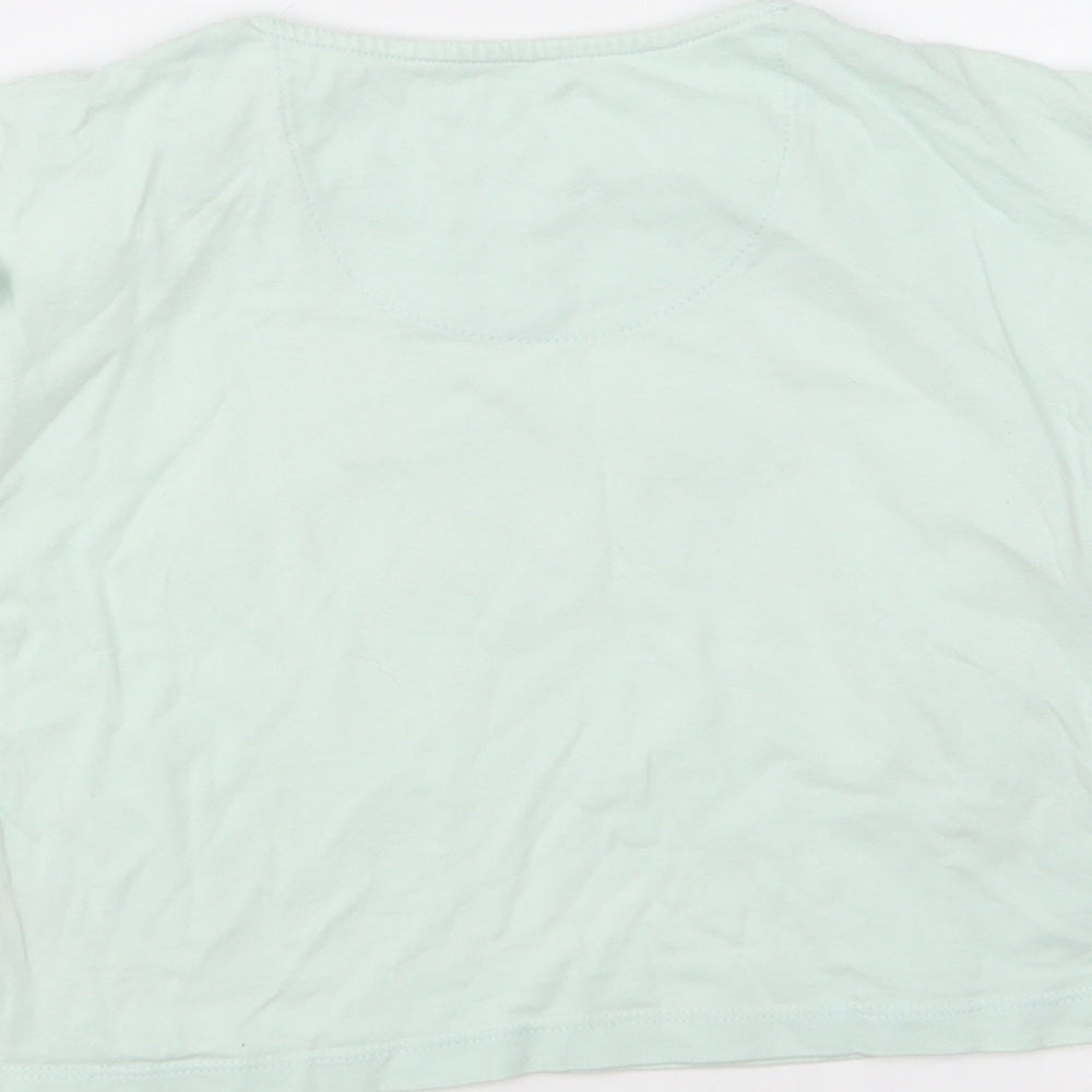 TU Girls Green Cotton Basic T-Shirt Size 4-5 Years Round Neck Pullover - Love