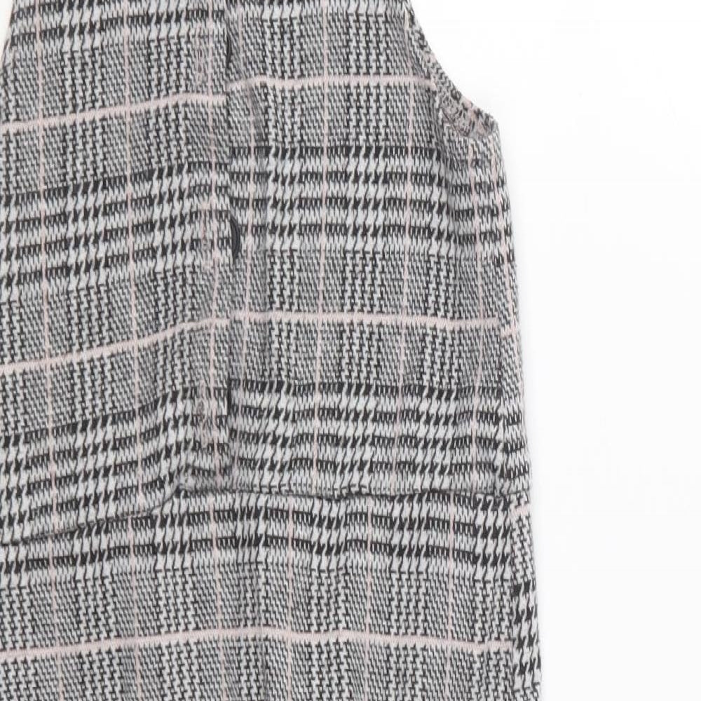 Primark Girls Black Plaid Polyester Jumpsuit One-Piece Size 2-3 Years Button