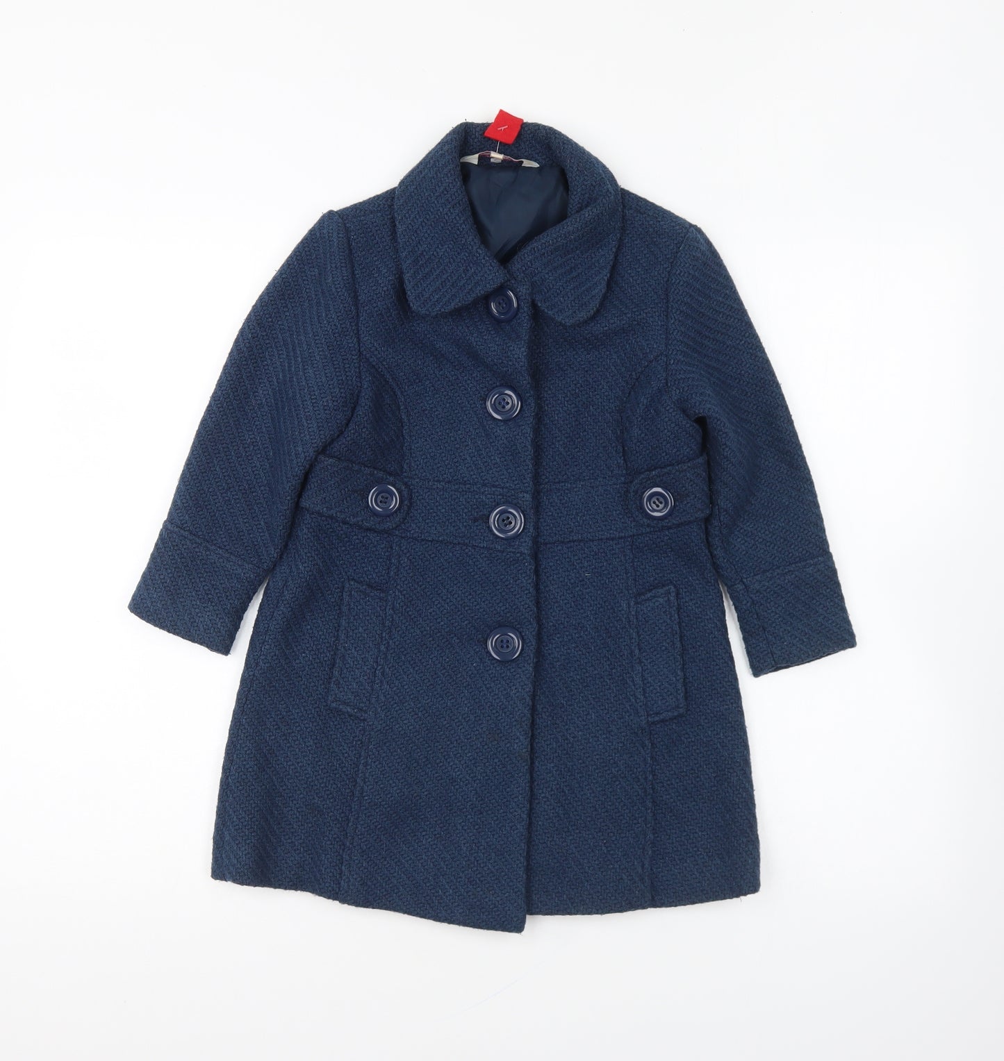 Girl2Girl Girls Blue Overcoat Coat Size 5-6 Years Button
