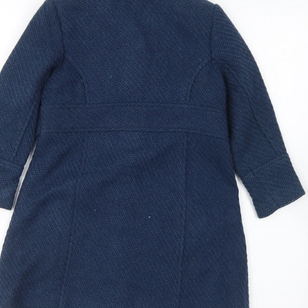 Girl2Girl Girls Blue Overcoat Coat Size 5-6 Years Button