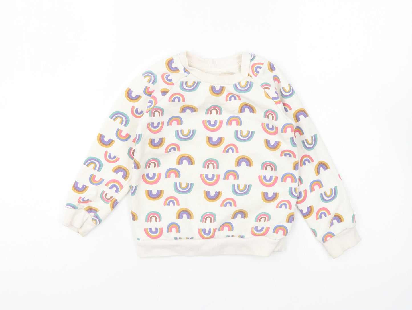 Primark Girls Multicoloured Geometric Polyester Pullover Sweatshirt Size 2-3 Years Pullover - Rainbow