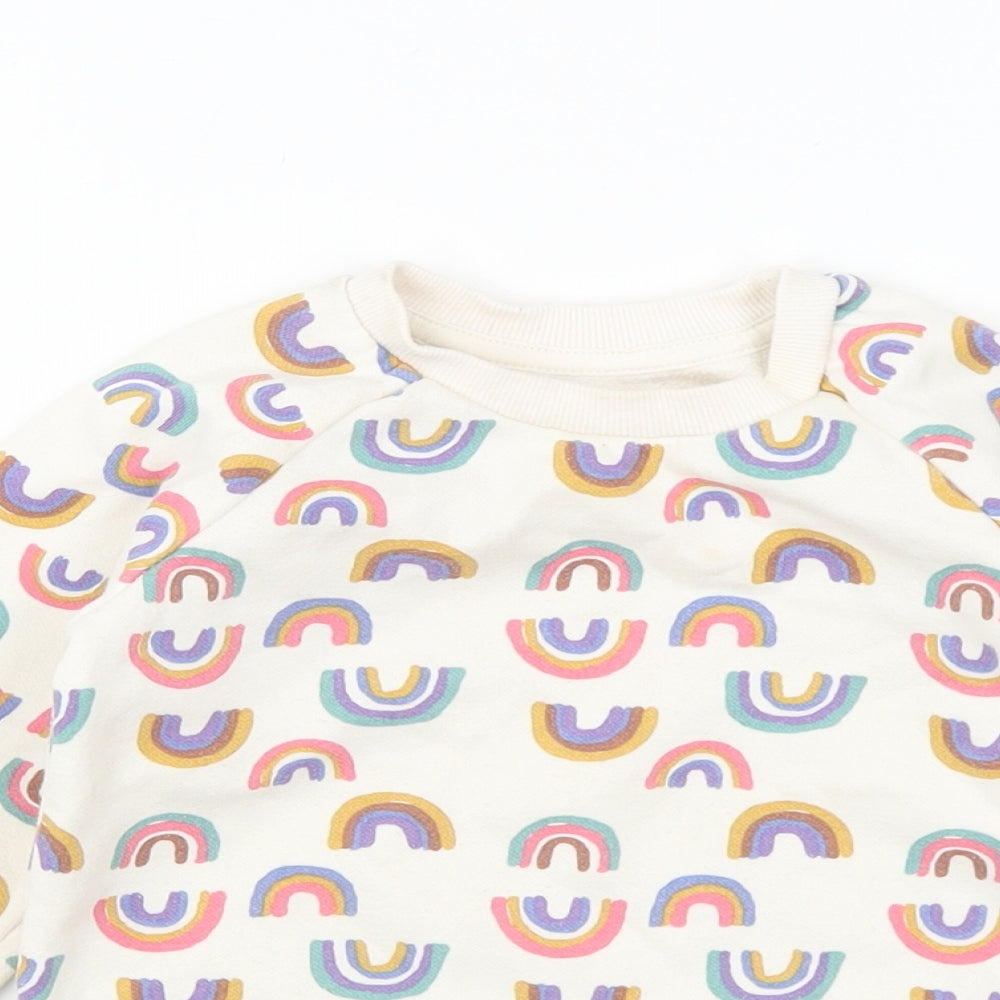 Primark Girls Multicoloured Geometric Polyester Pullover Sweatshirt Size 2-3 Years Pullover - Rainbow