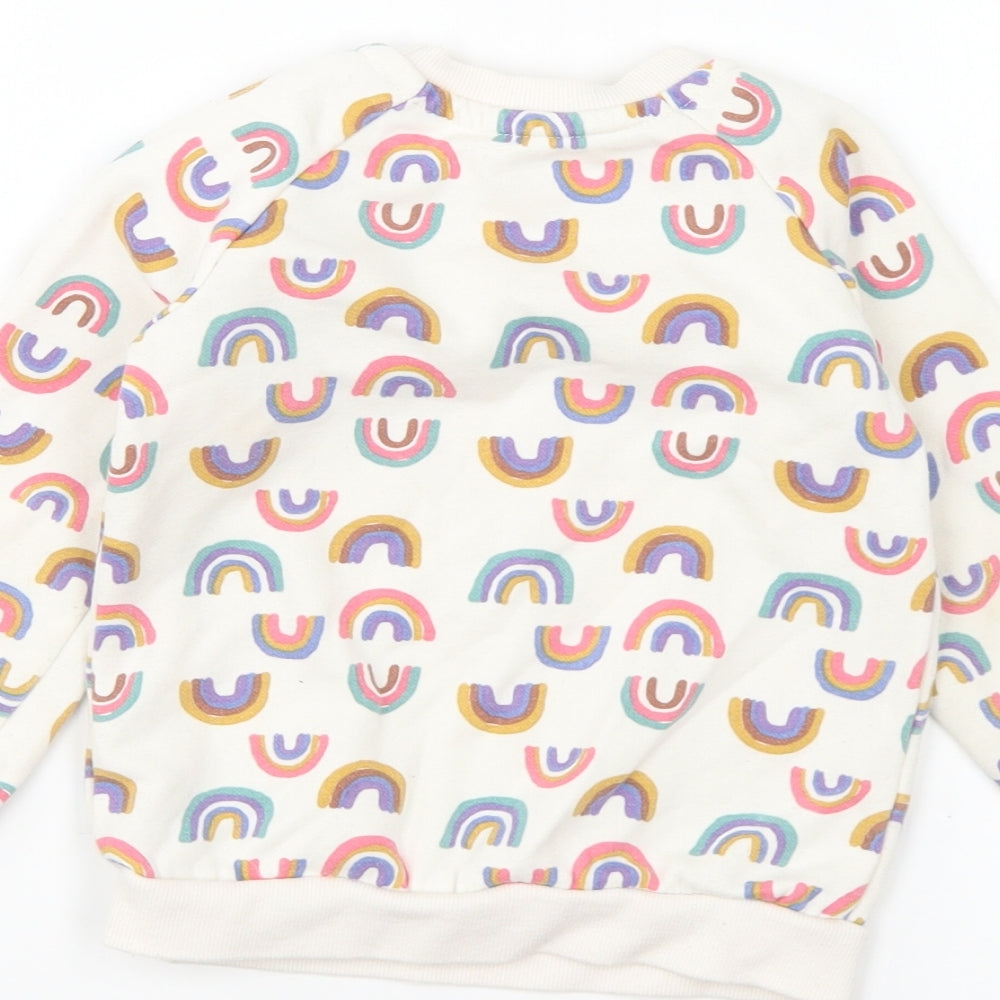 Primark Girls Multicoloured Geometric Polyester Pullover Sweatshirt Size 2-3 Years Pullover - Rainbow