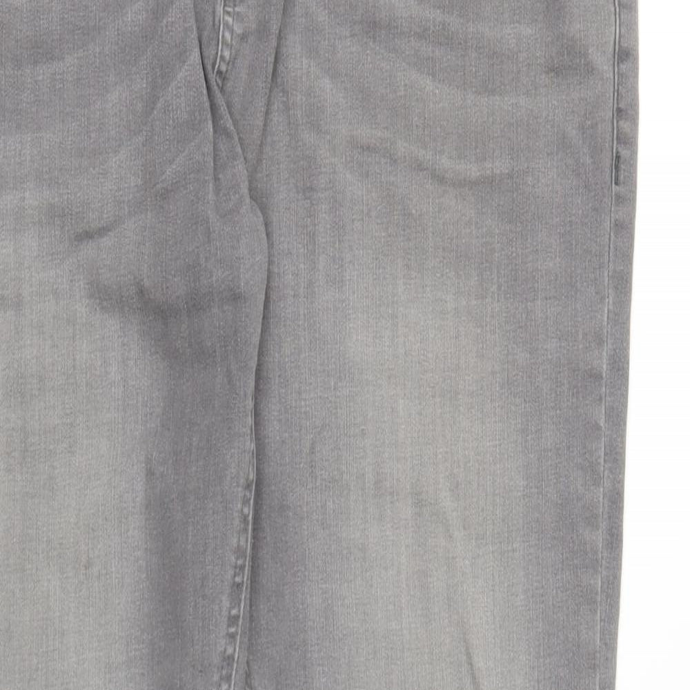 Denim & Co. Mens Grey Cotton Straight Jeans Size 38 in L32 in Regular Button