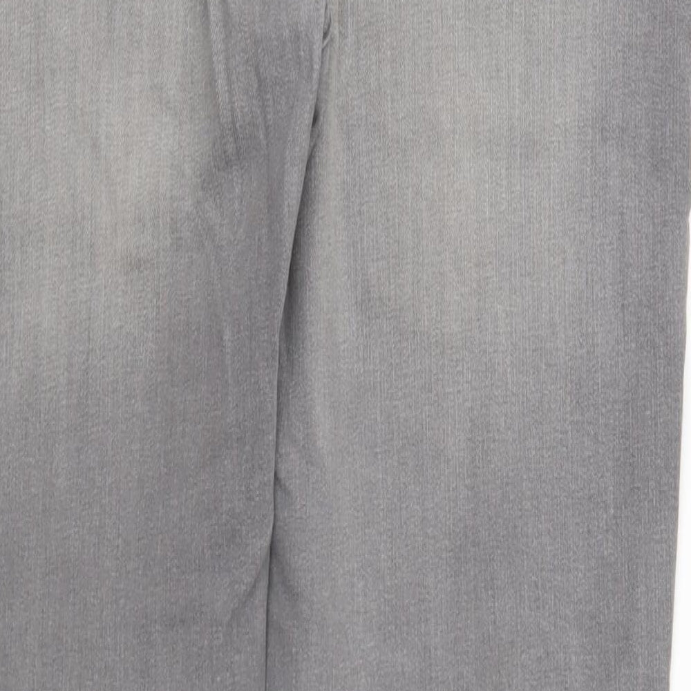 Denim & Co. Mens Grey Cotton Straight Jeans Size 38 in L32 in Regular Button