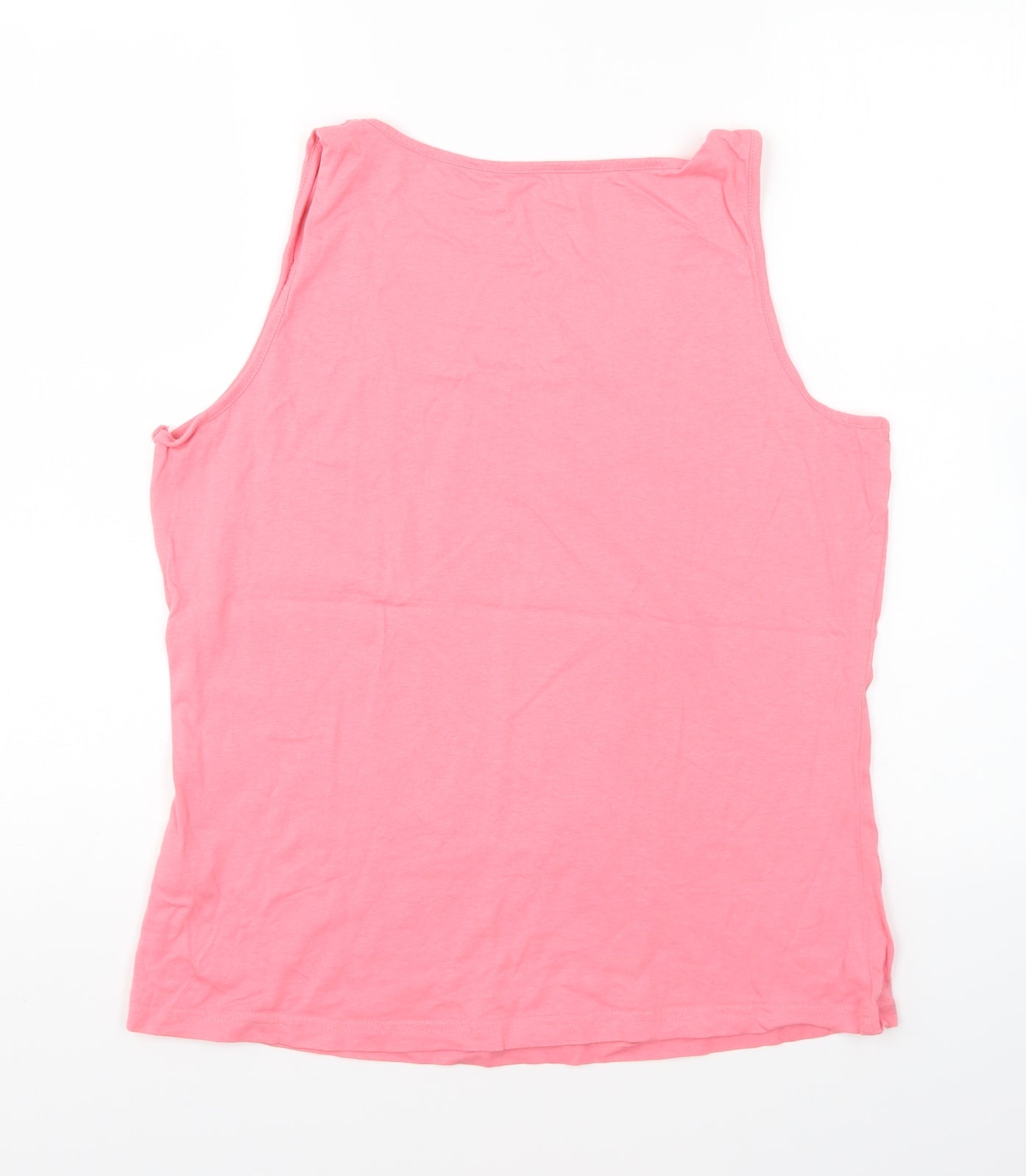 George Womens Pink Cotton Basic Tank Size 12 Round Neck - Looking Good Feline Good