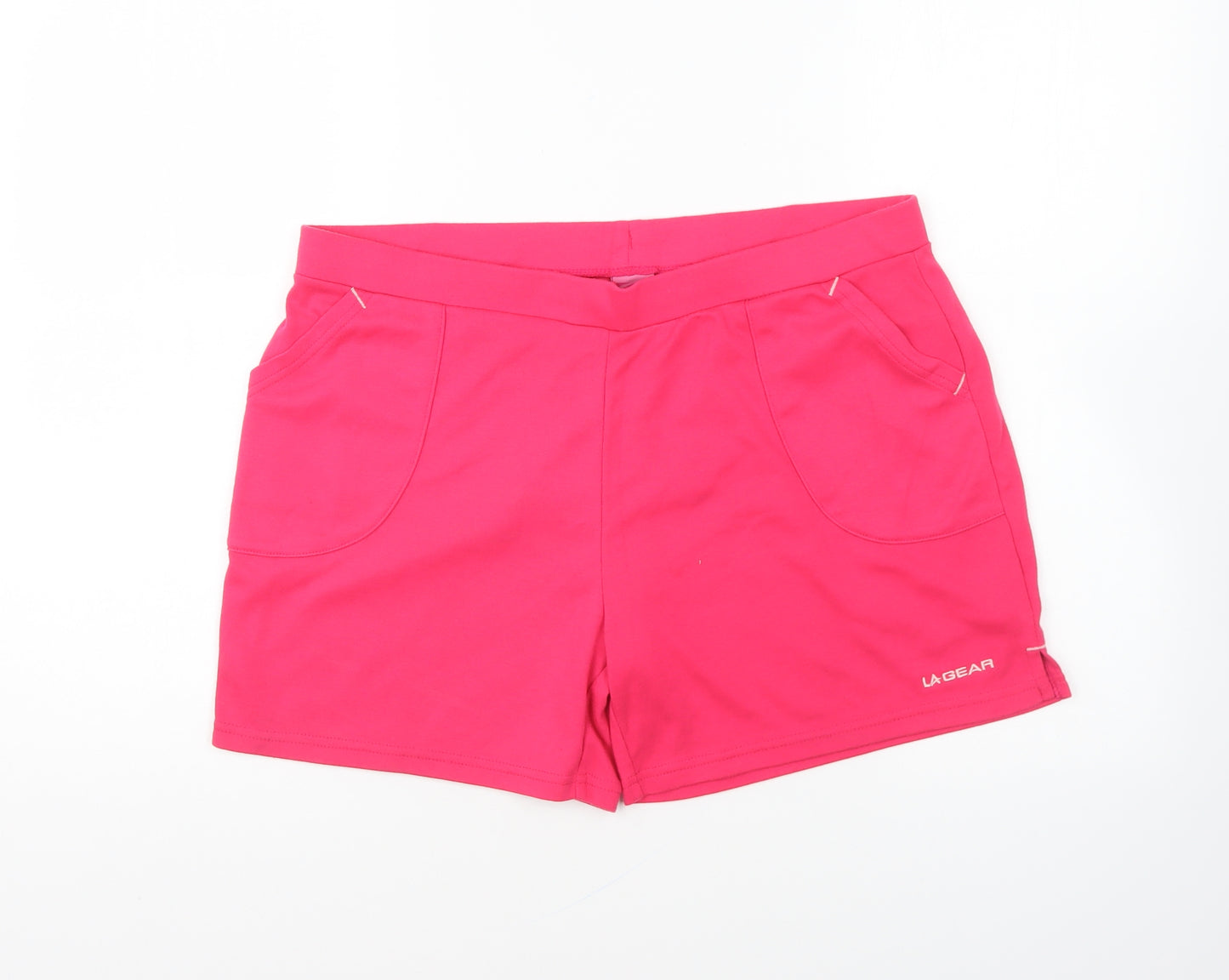 LA Gear Womens Pink Polyester Sweat Shorts Size 16 L6 in Regular Drawstring