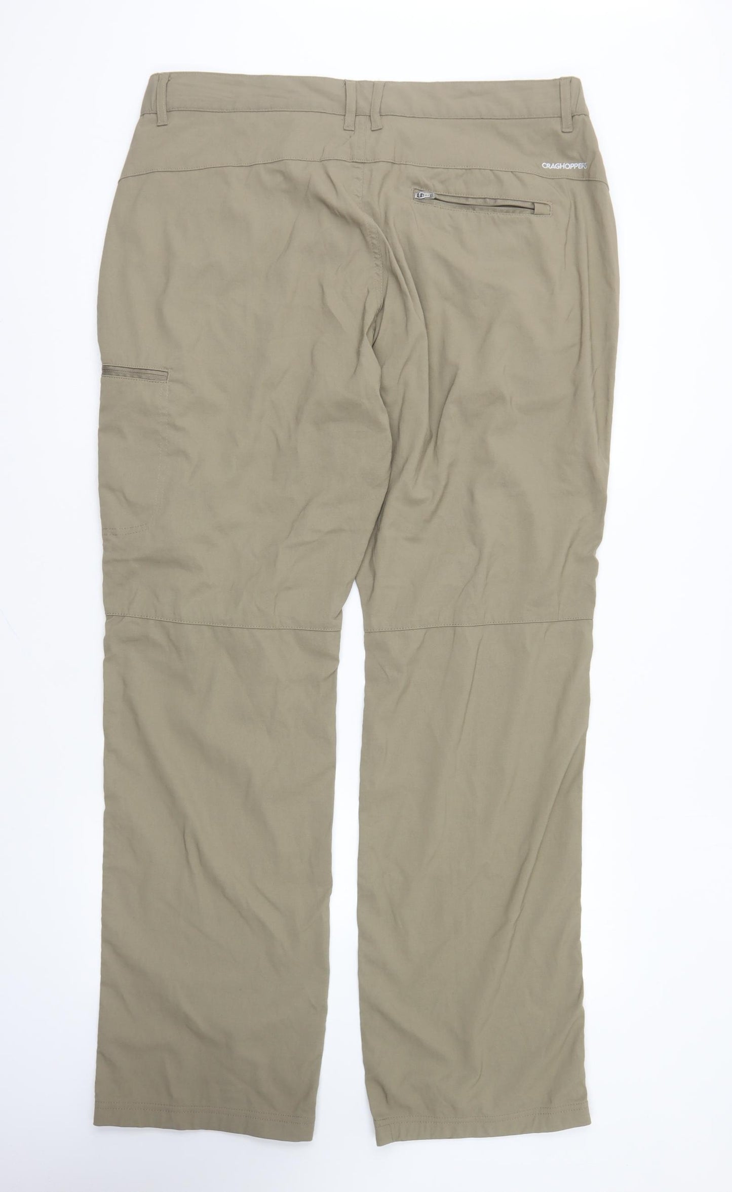 Craghoppers Mens Beige Polyamide Cargo Trousers Size 38 in L32 in Regular Button