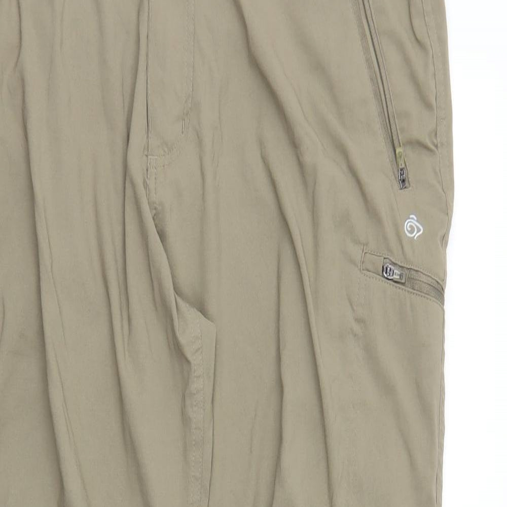 Craghoppers Mens Beige Polyamide Cargo Trousers Size 38 in L32 in Regular Button