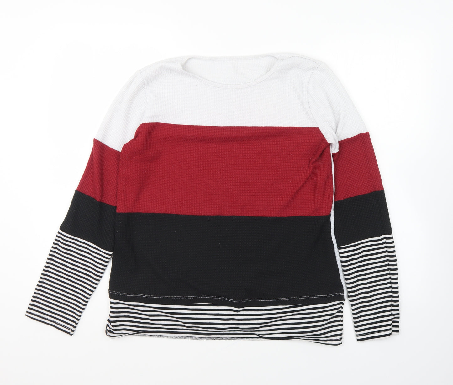 SheIn Womens Multicoloured Striped Polyester Pullover Sweatshirt Size L Pullover