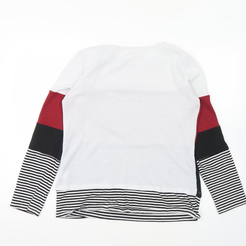 SheIn Womens Multicoloured Striped Polyester Pullover Sweatshirt Size L Pullover