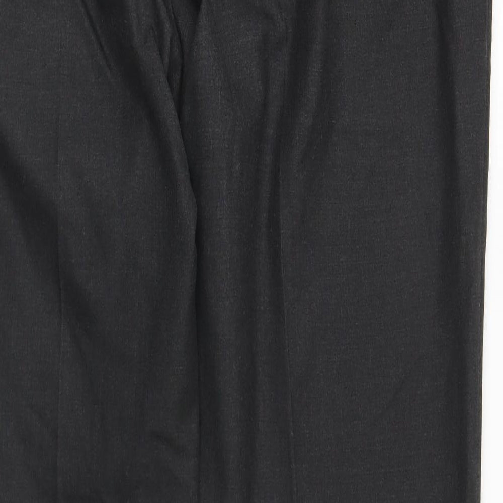 Marks and Spencer Mens Grey Polyester Trousers Size 40 in L29 in Regular Button