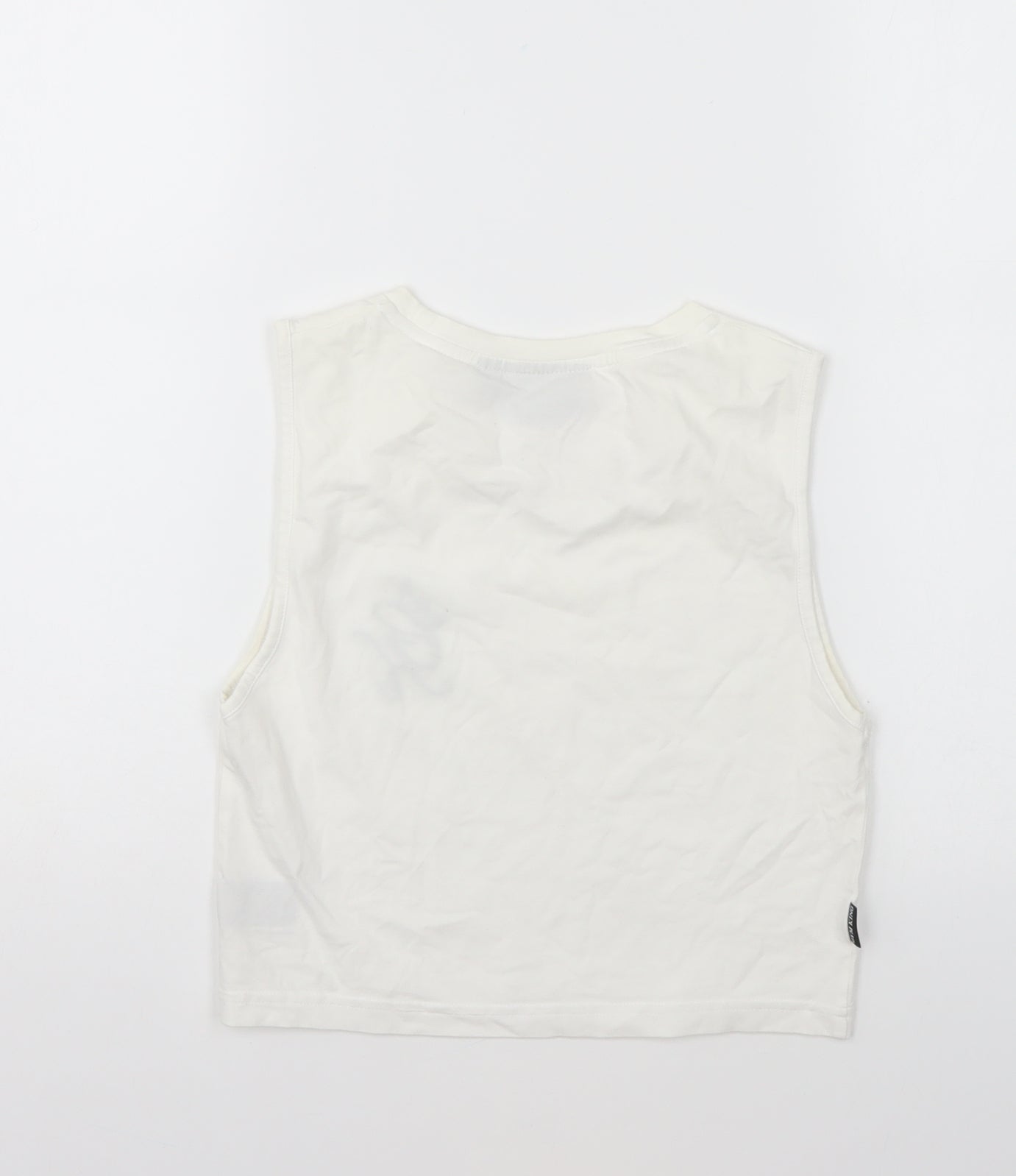 Gym King Womens White Cotton Basic Tank Size 10 Round Neck