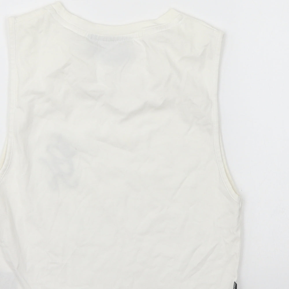 Gym King Womens White Cotton Basic Tank Size 10 Round Neck