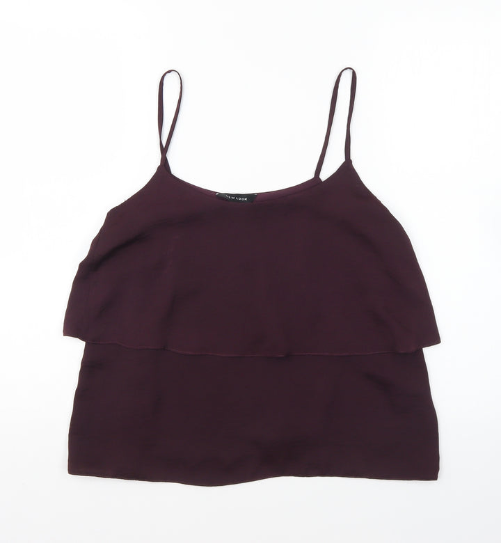 New Look Womens Purple Polyester Camisole Blouse Size 10 Square Neck