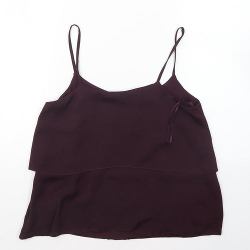 New Look Womens Purple Polyester Camisole Blouse Size 10 Square Neck