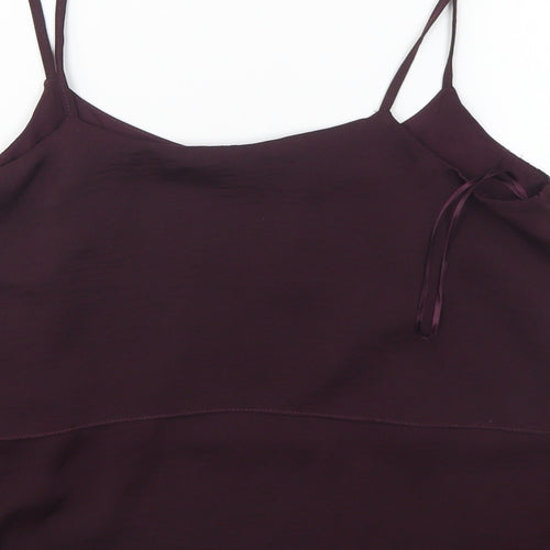 New Look Womens Purple Polyester Camisole Blouse Size 10 Square Neck