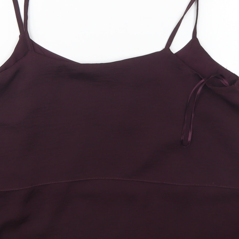 New Look Womens Purple Polyester Camisole Blouse Size 10 Square Neck
