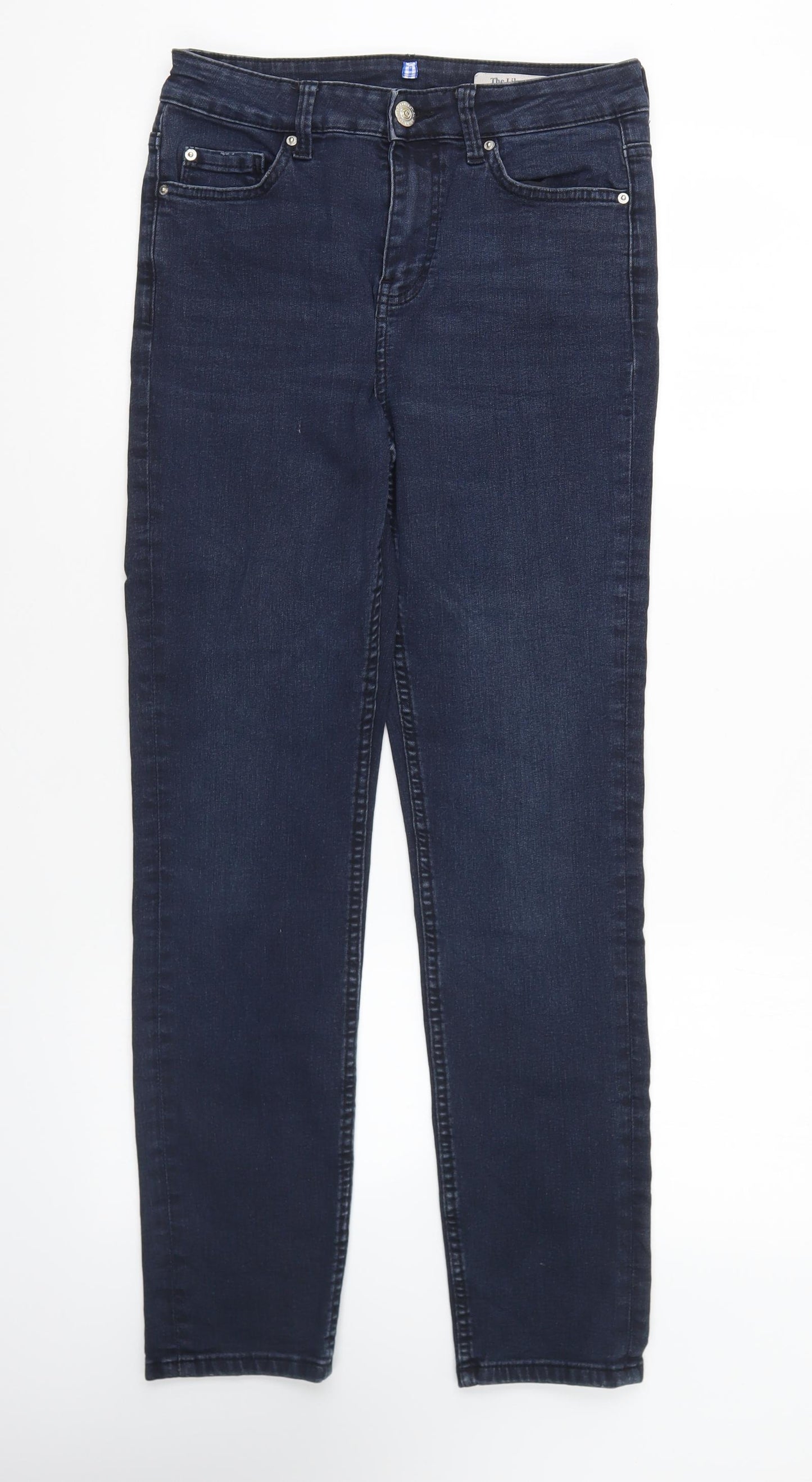 Marks and Spencer Womens Blue Cotton Skinny Jeans Size 10 L27 in Regular Button