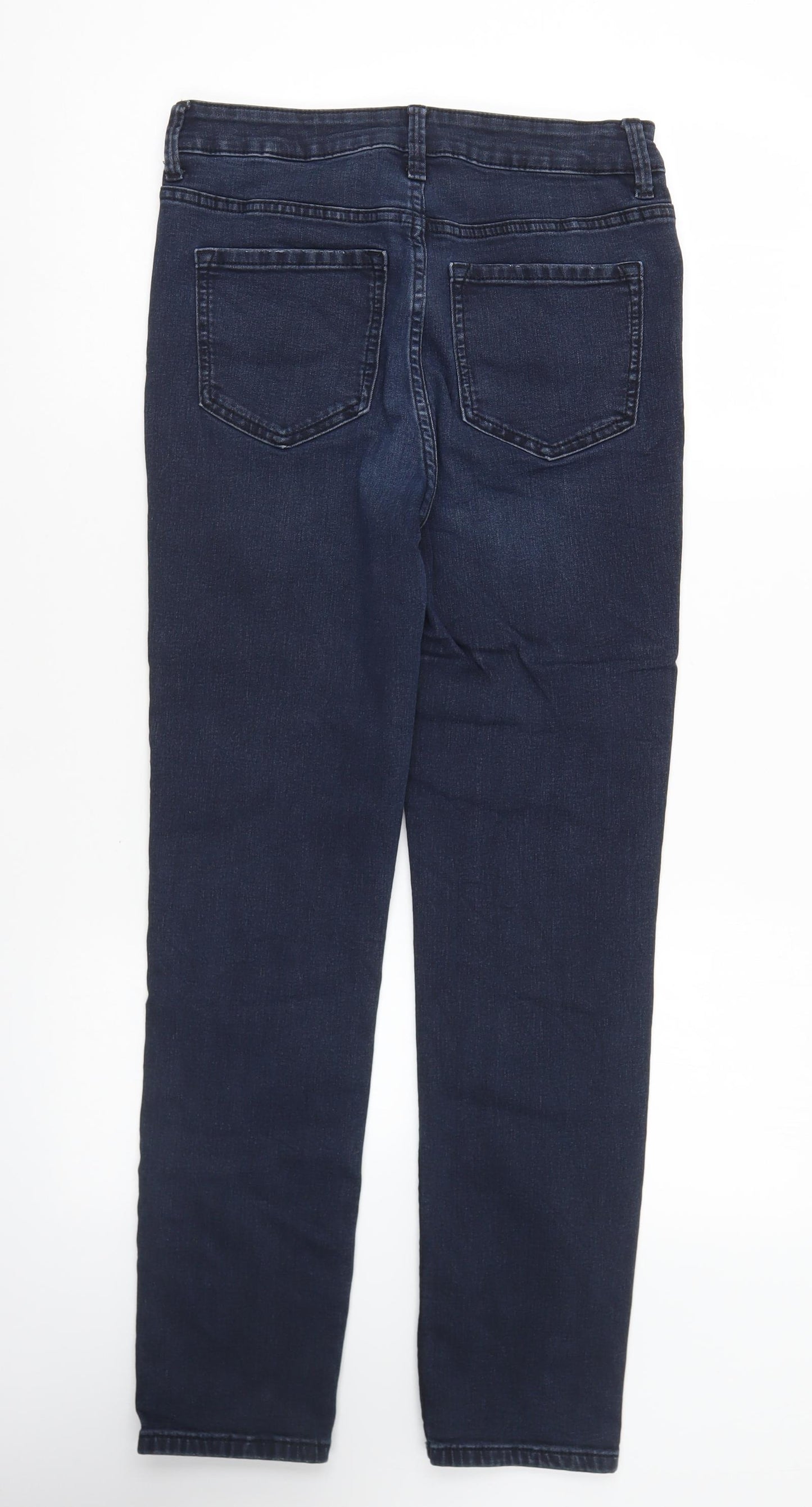 Marks and Spencer Womens Blue Cotton Skinny Jeans Size 10 L27 in Regular Button