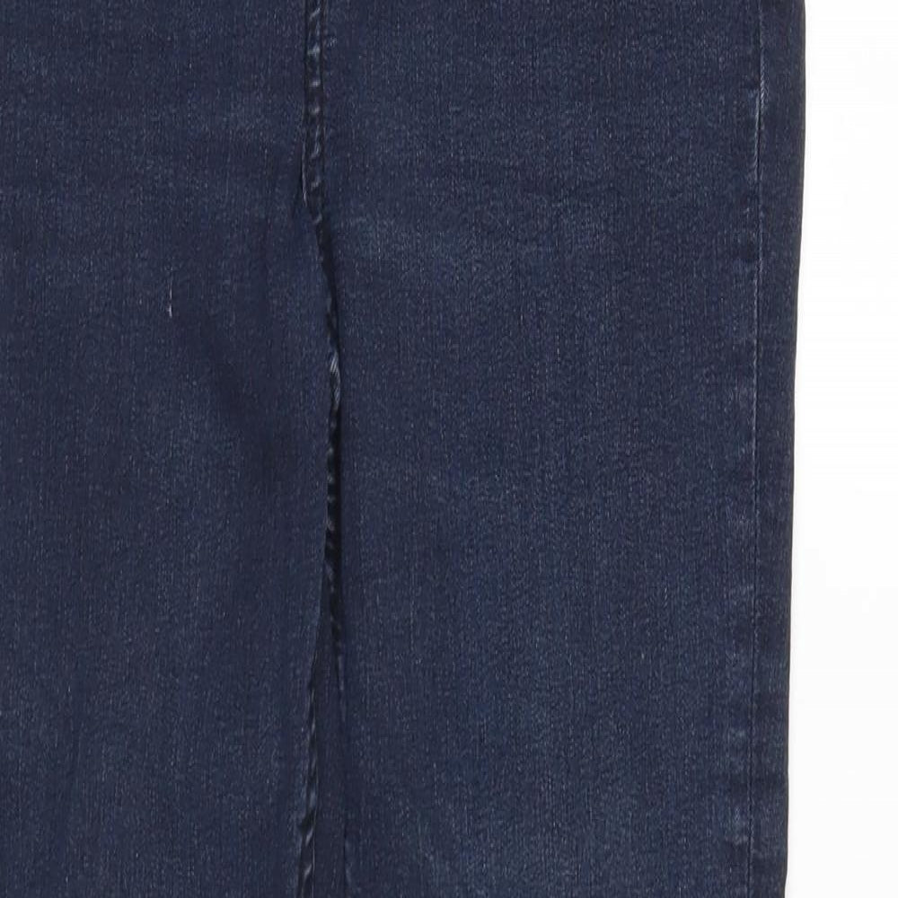 Marks and Spencer Womens Blue Cotton Skinny Jeans Size 10 L27 in Regular Button