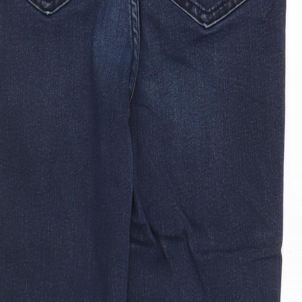 Marks and Spencer Womens Blue Cotton Skinny Jeans Size 10 L27 in Regular Button