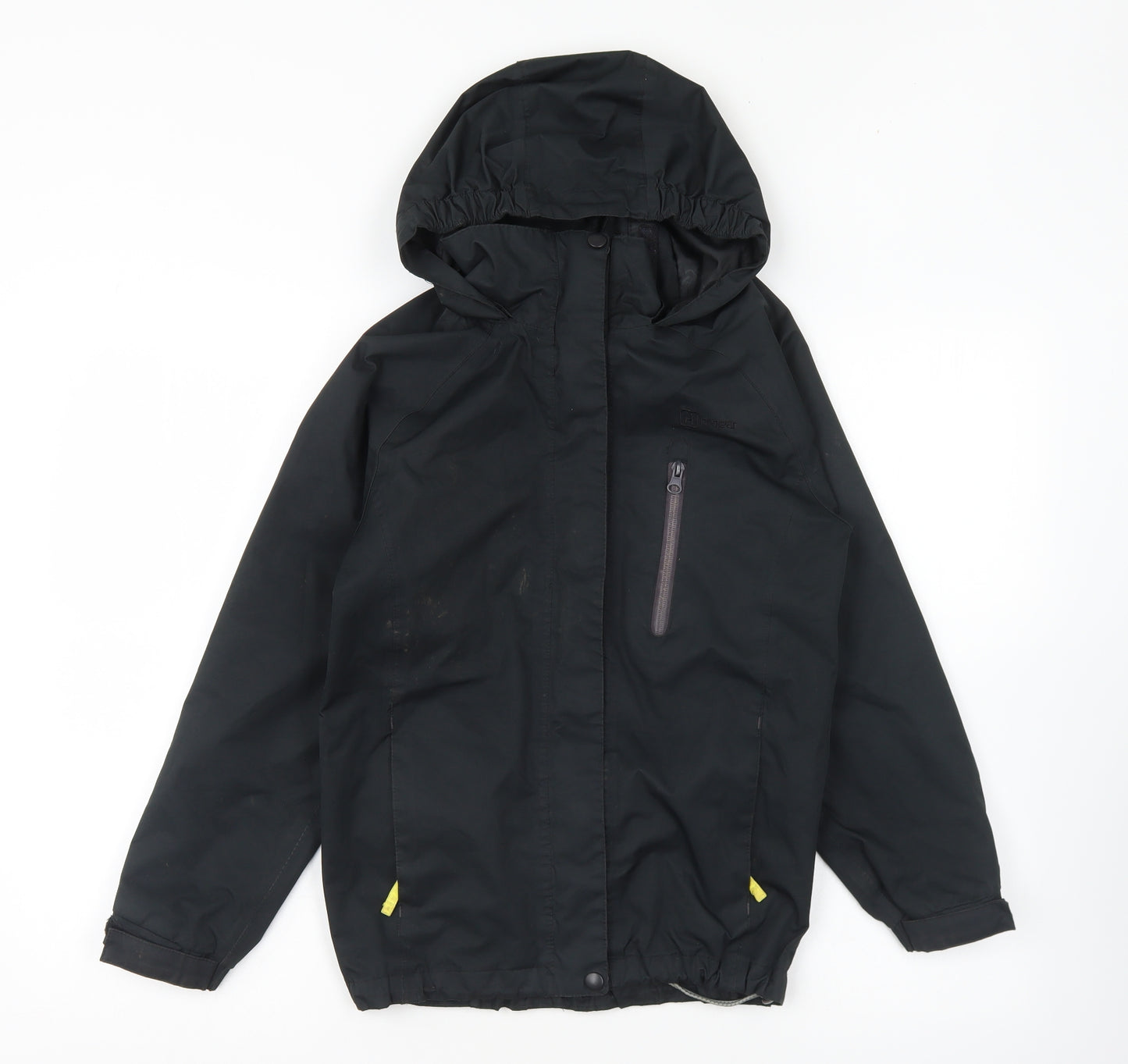 Hi Gear Boys Black Rain Coat Coat Size 9-10 Years Zip