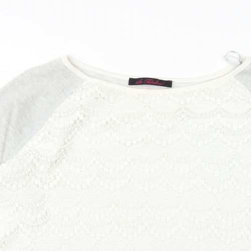So Fabulous Womens Grey Round Neck Cotton Pullover Jumper Size 18
