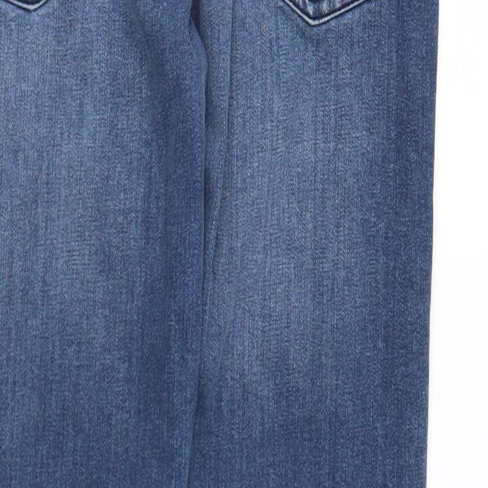 Denim & Co. Mens Blue Cotton Straight Jeans Size 32 in L32 in Regular Button