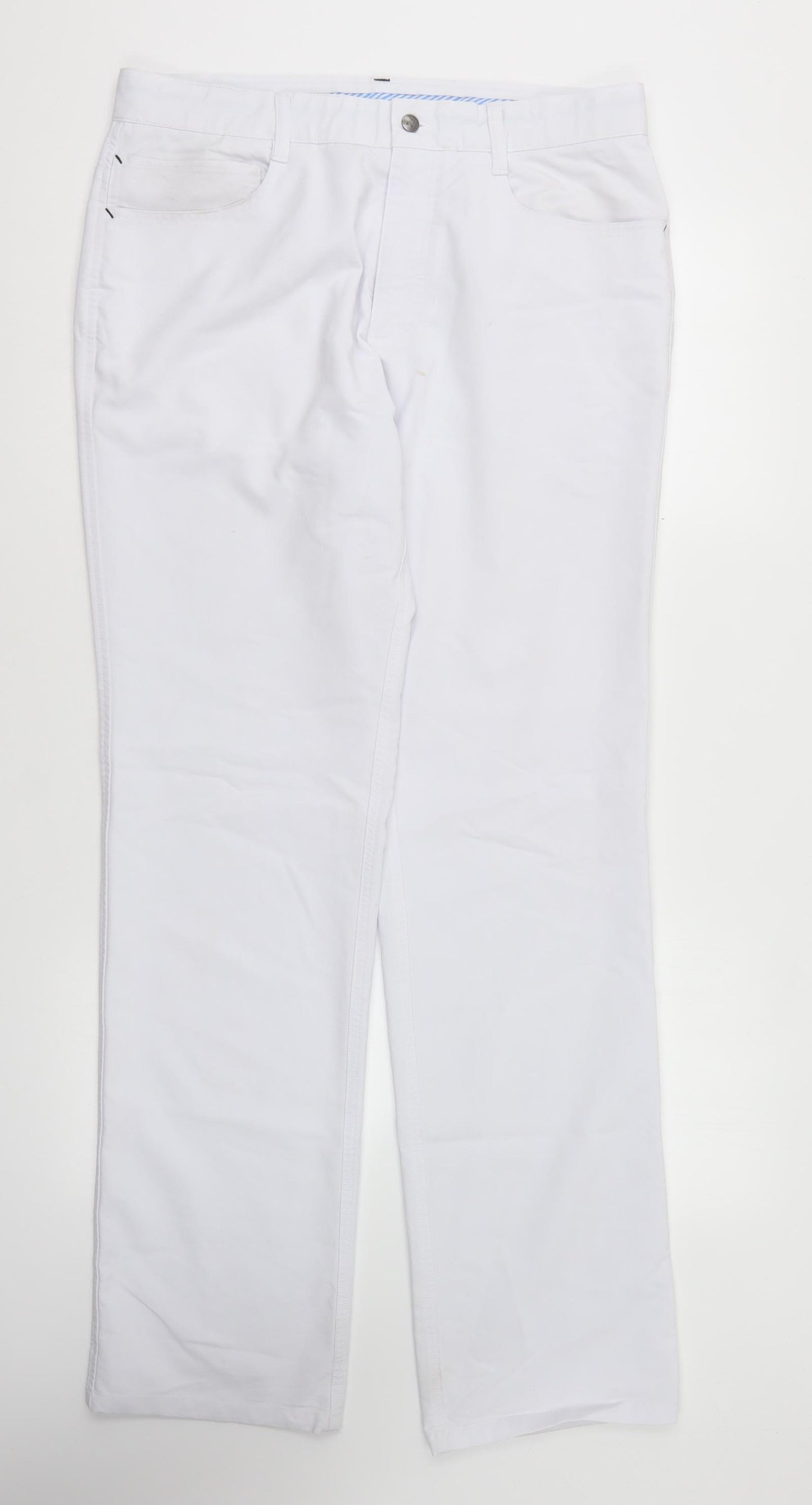 FJ Womens White Polyester Skinny Jeans Size 34 in L35 in Regular Button