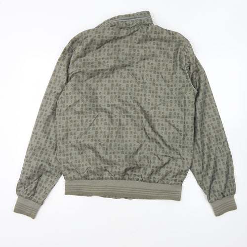 Preworn Womens Green Geometric Jacket Size S Zip - Pacman