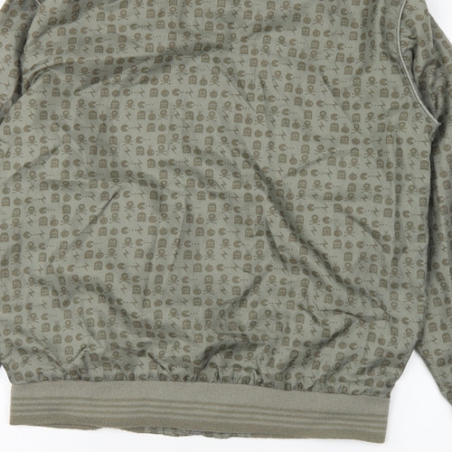Preworn Womens Green Geometric Jacket Size S Zip - Pacman