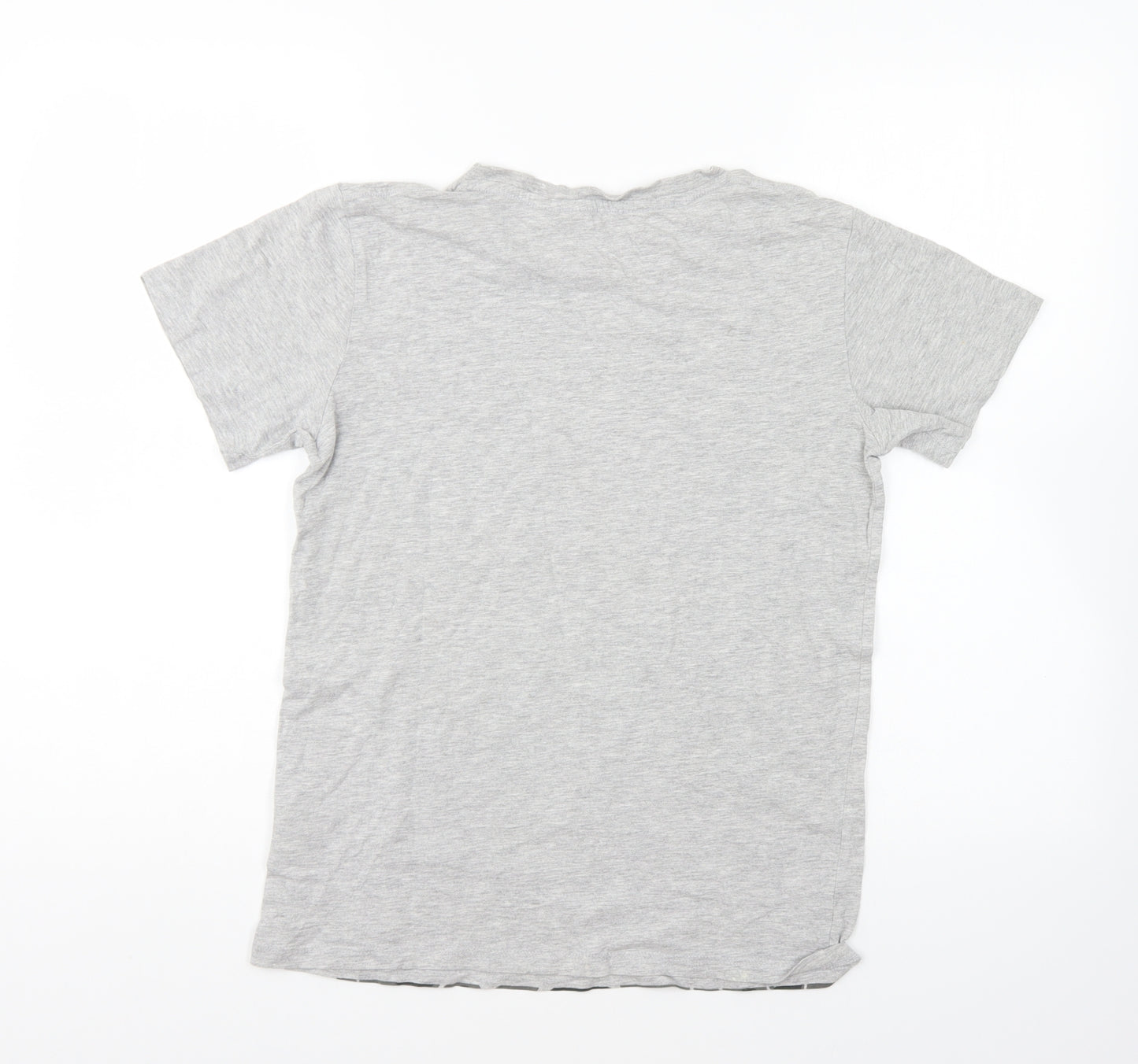 H&M Boys Grey Cotton Basic T-Shirt Size 13-14 Years Round Neck Pullover - Angry Birds