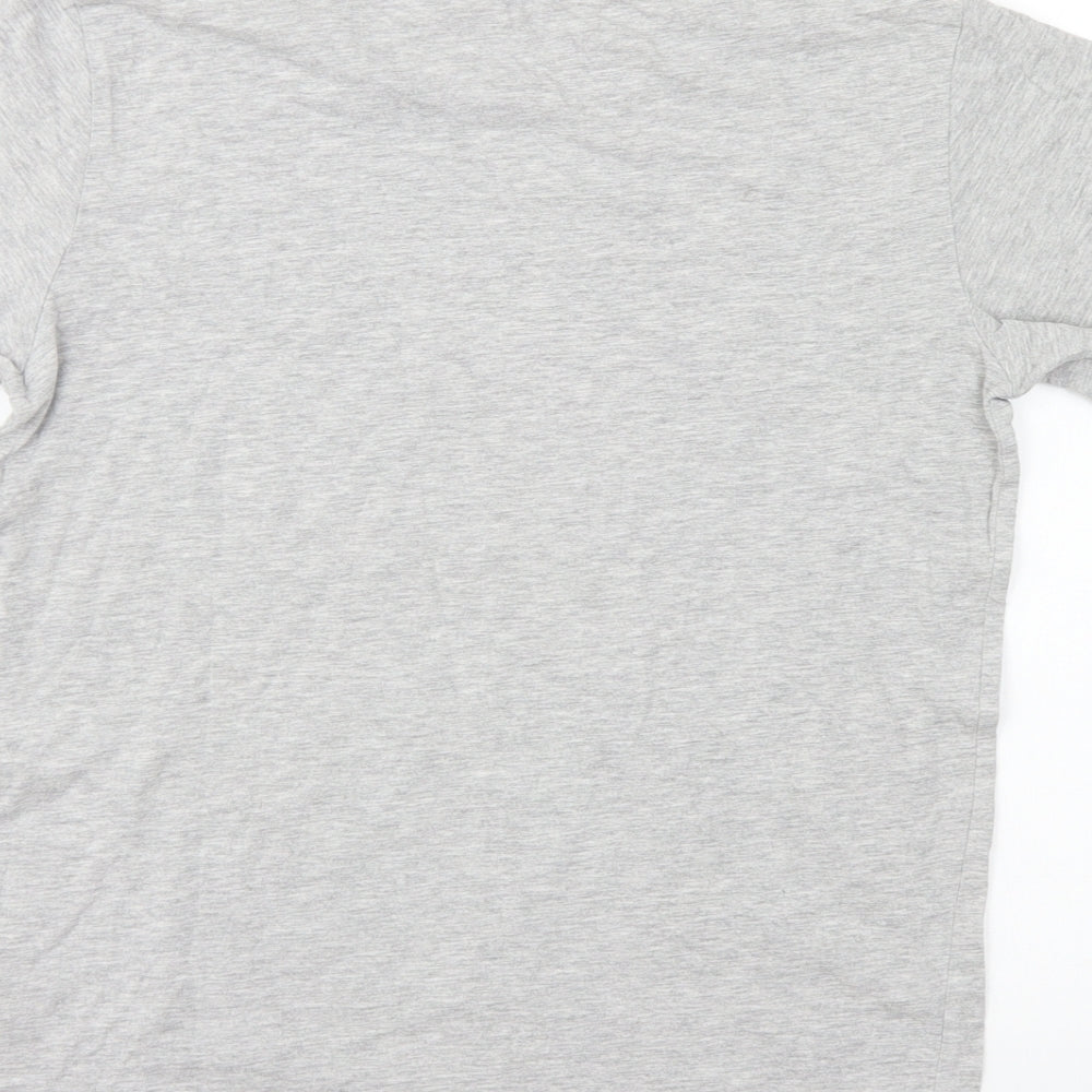 H&M Boys Grey Cotton Basic T-Shirt Size 13-14 Years Round Neck Pullover - Angry Birds