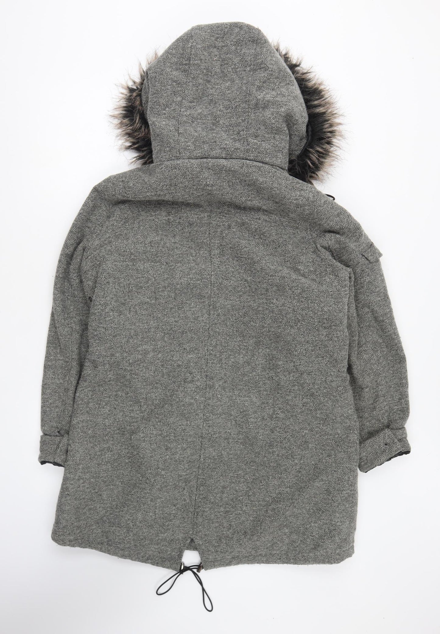 Papaya Womens Grey Parka Coat Size 16 Zip