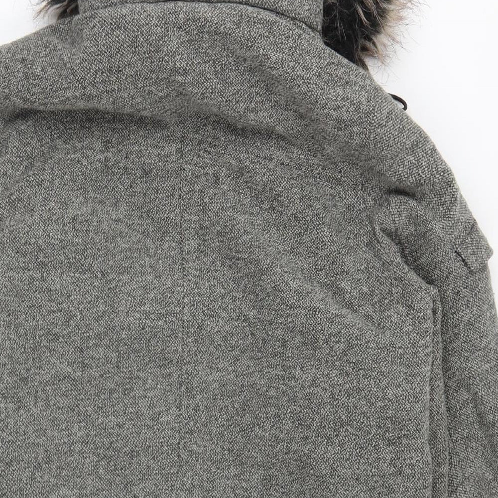 Papaya Womens Grey Parka Coat Size 16 Zip