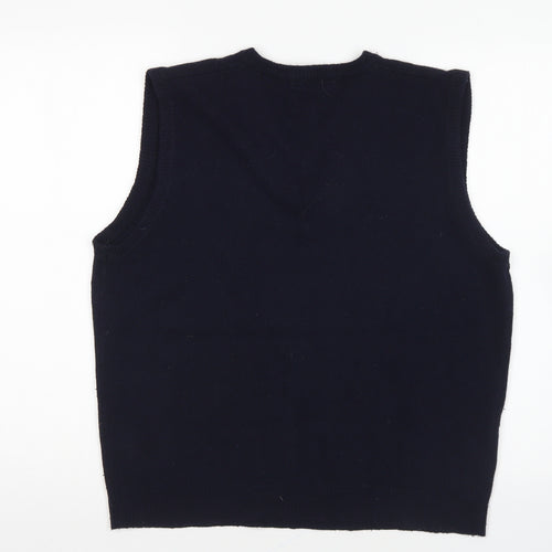 Swallow Golf Womens Blue V-Neck Wool Vest Jumper Size 16