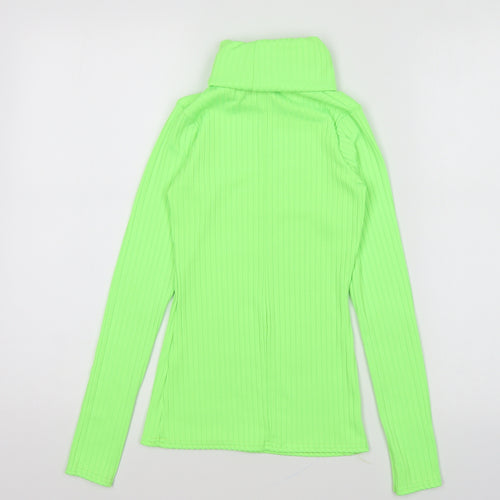 PRETTYLITTLETHING Womens Green Roll Neck Polyester Pullover Jumper Size 6