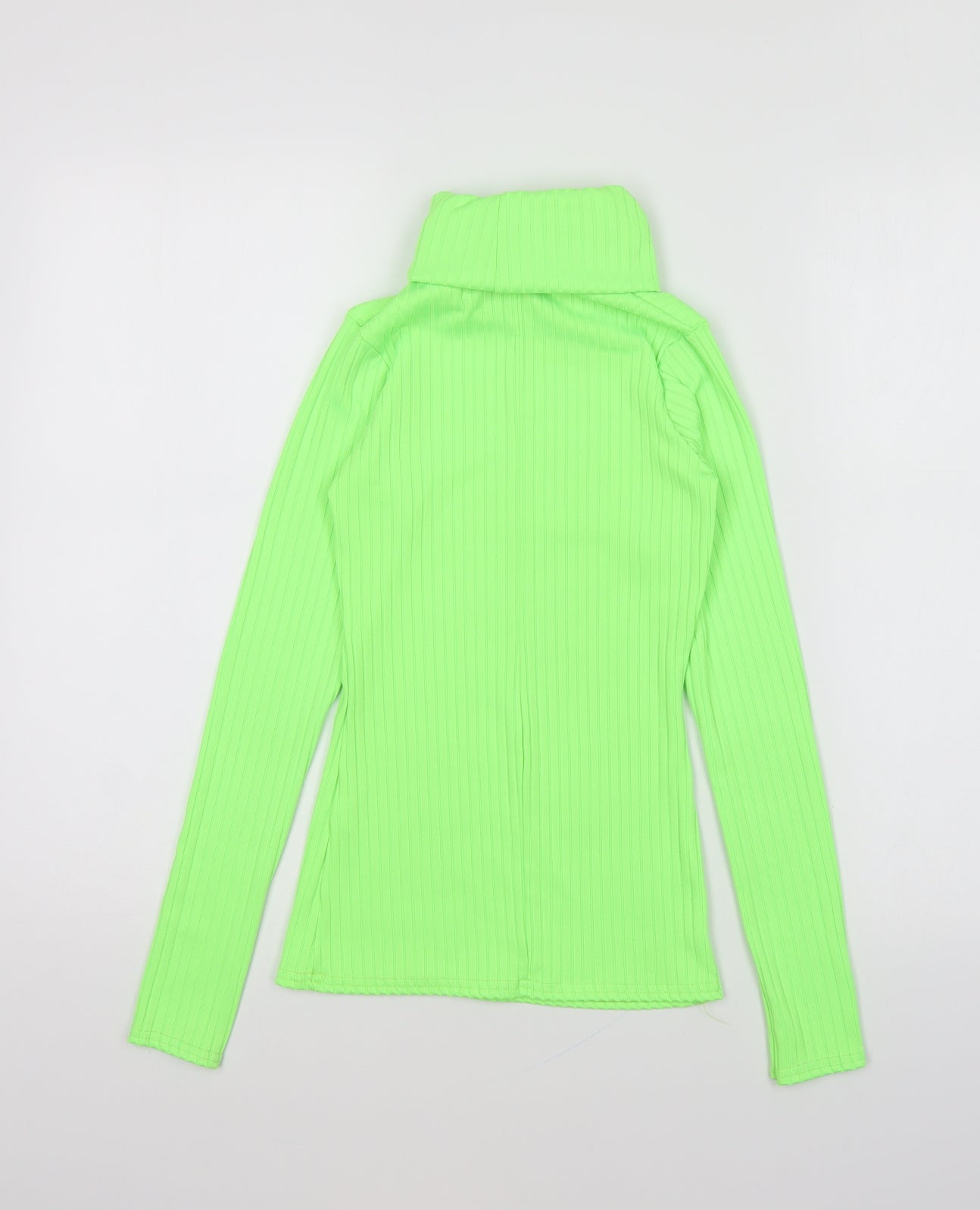 PRETTYLITTLETHING Womens Green Roll Neck Polyester Pullover Jumper Size 6