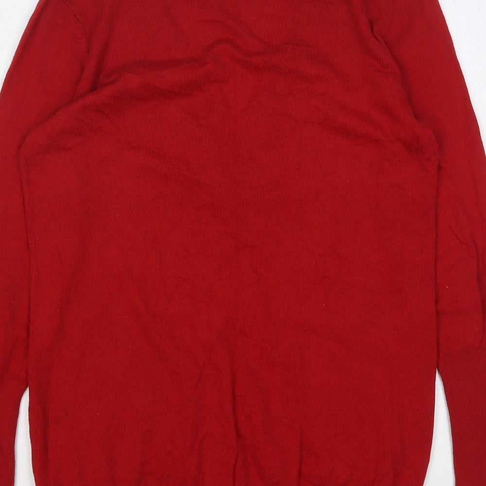 Marks and Spencer Womens Red V-Neck Viscose Cardigan Jumper Size 14