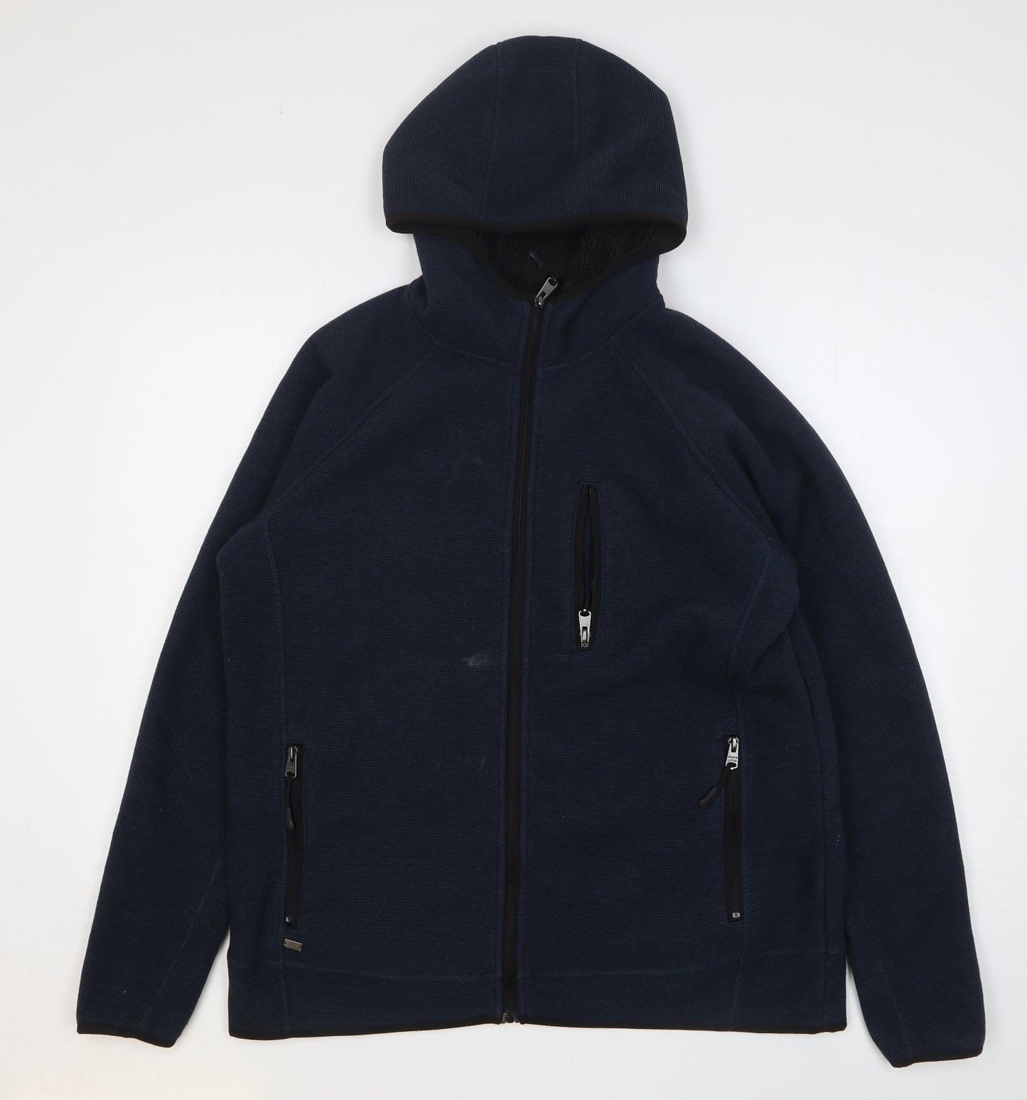 Kensington Mens Blue Polyester Full Zip Hoodie Size L